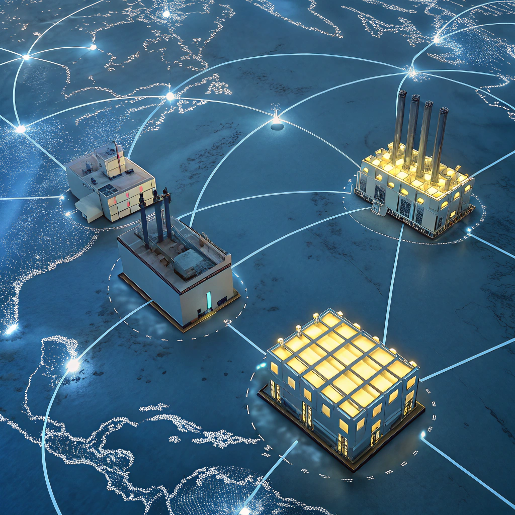connected factory network map showing dewalt us mexico china production strengths
