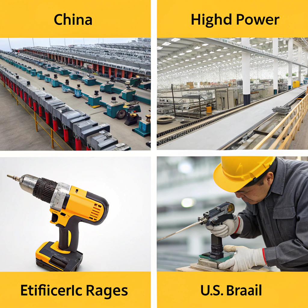 collage comparing stanley factories in china brazil and united states