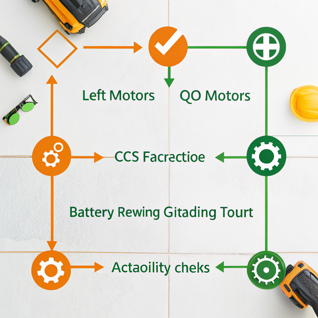 assembly workers building black plus decker cordless tools on global production line